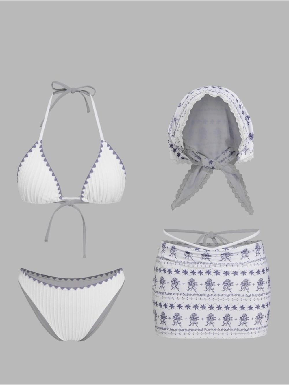 New cider floral bikini + coverup set - Picture 2 of 5